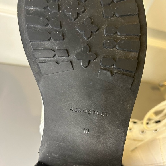 🤍”Aerosoles” Women’s Amie White Lace Up Ankle Boots w/Side Zipper& Chunky Sole🤍 - Picture 11 of 15